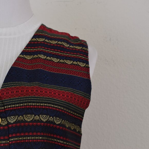 Vintage Striped Polyester/Acetate Vest by Petite Sophisticate size Small - Picture 9 of 13